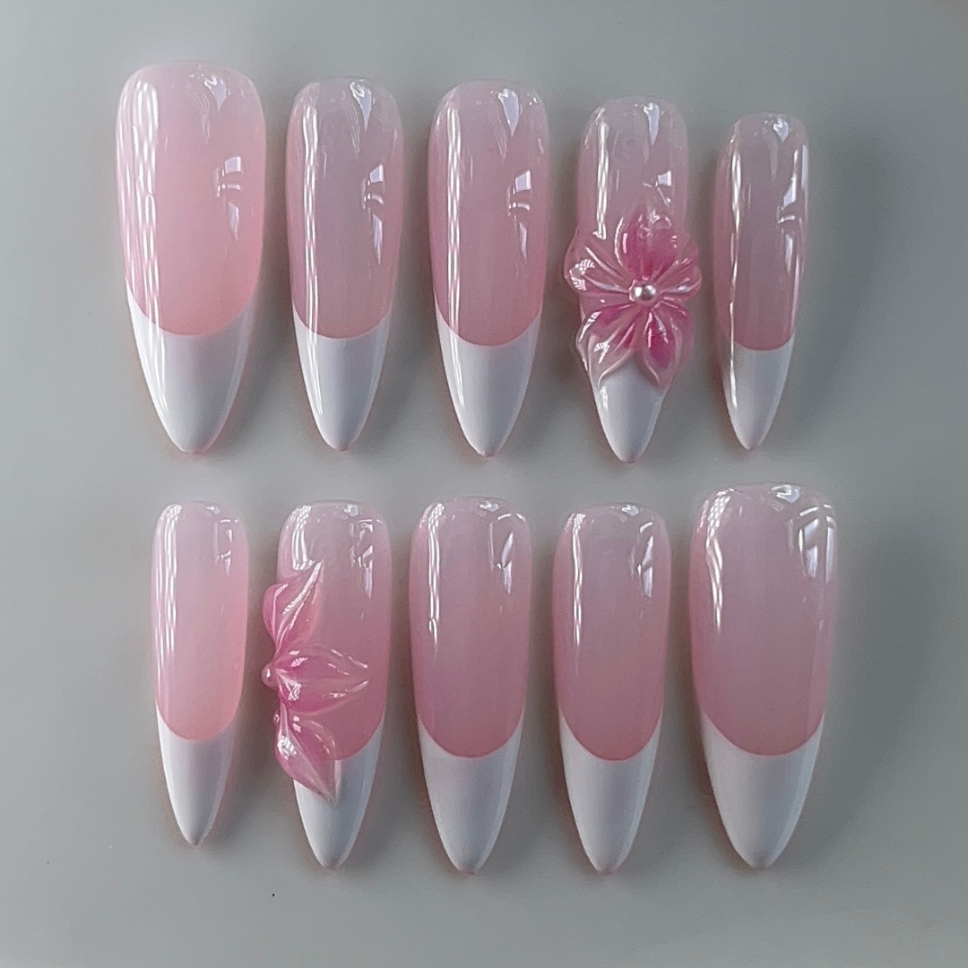 French with Pink Flowers
