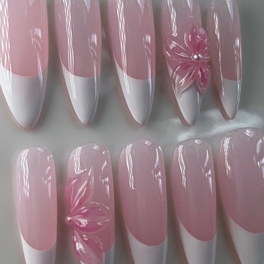 French with Pink Flowers